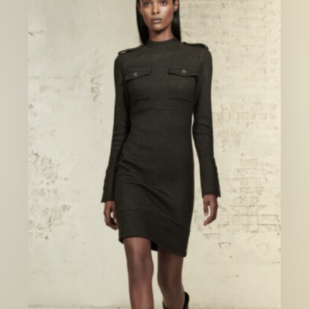 Zara Olive Long Sleeve Dress